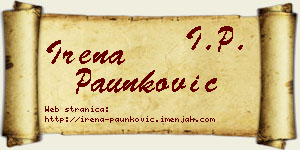 Irena Paunković vizit kartica